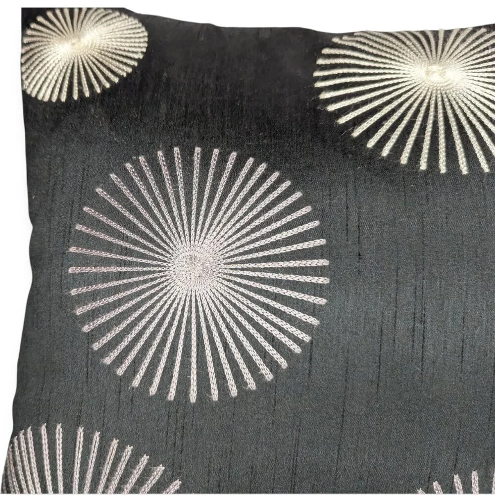 Chic Starburst Accent Pillow in Black and Cream